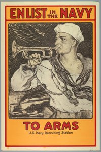 Poster, Meld je aan bij de marine, 1917